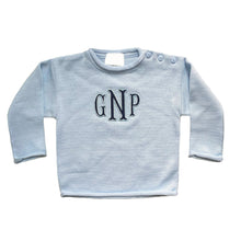 Load image into Gallery viewer, Embroidered Rollneck Sweater in Light Blue