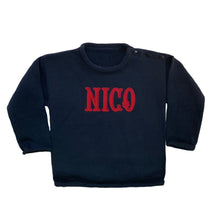 Load image into Gallery viewer, Embroidered Rollneck Sweater in Navy
